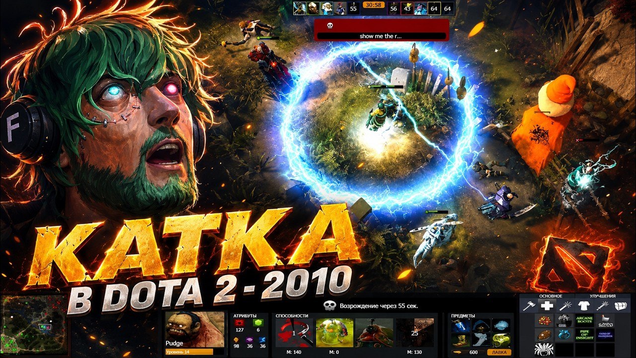 Запись часовой катки в Dota 2 - 2010 года! Этот билд никогда не демонстрировали, а сервер вообще…