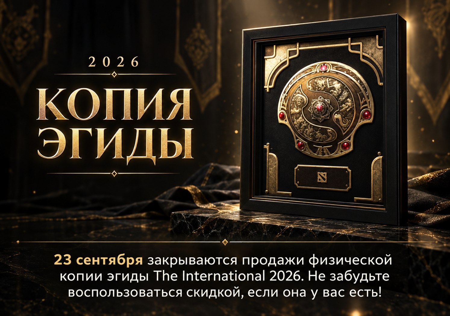 Успейте приобрести мини Эгиды до завтра! Напомню, что в комплекте будет идти скин на Рошана