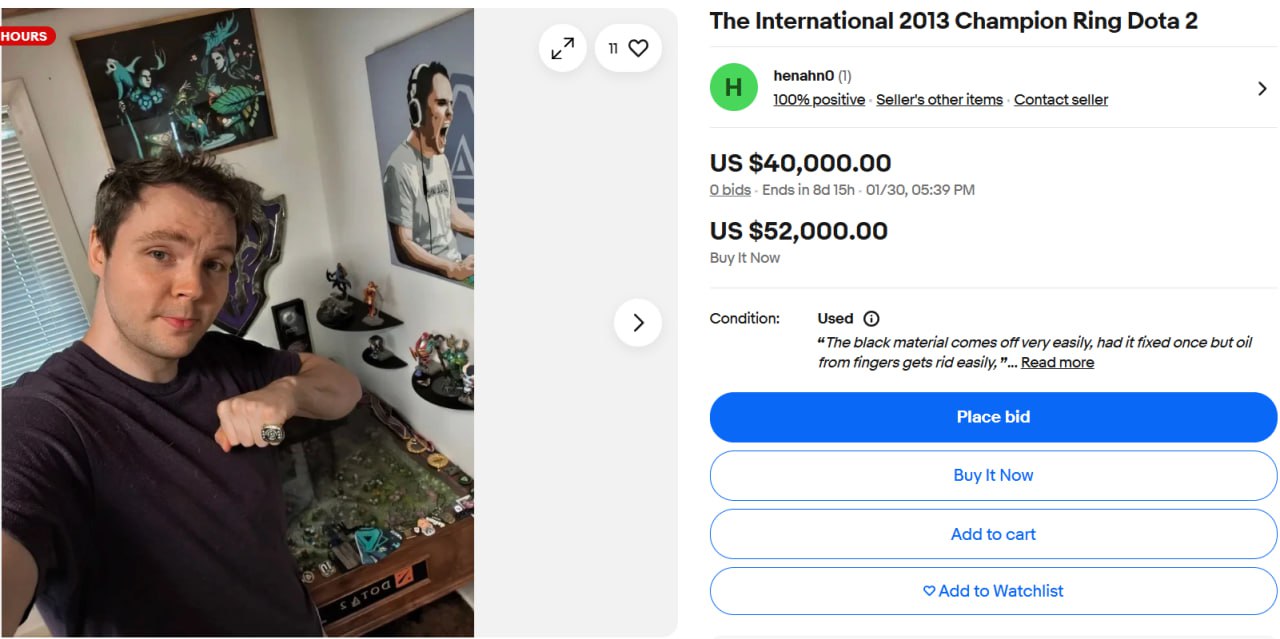 Ну че, я отказался от предложения и Бульдог выложил кольцо снова на Ебее, теперь за 40к$ (начальная ...